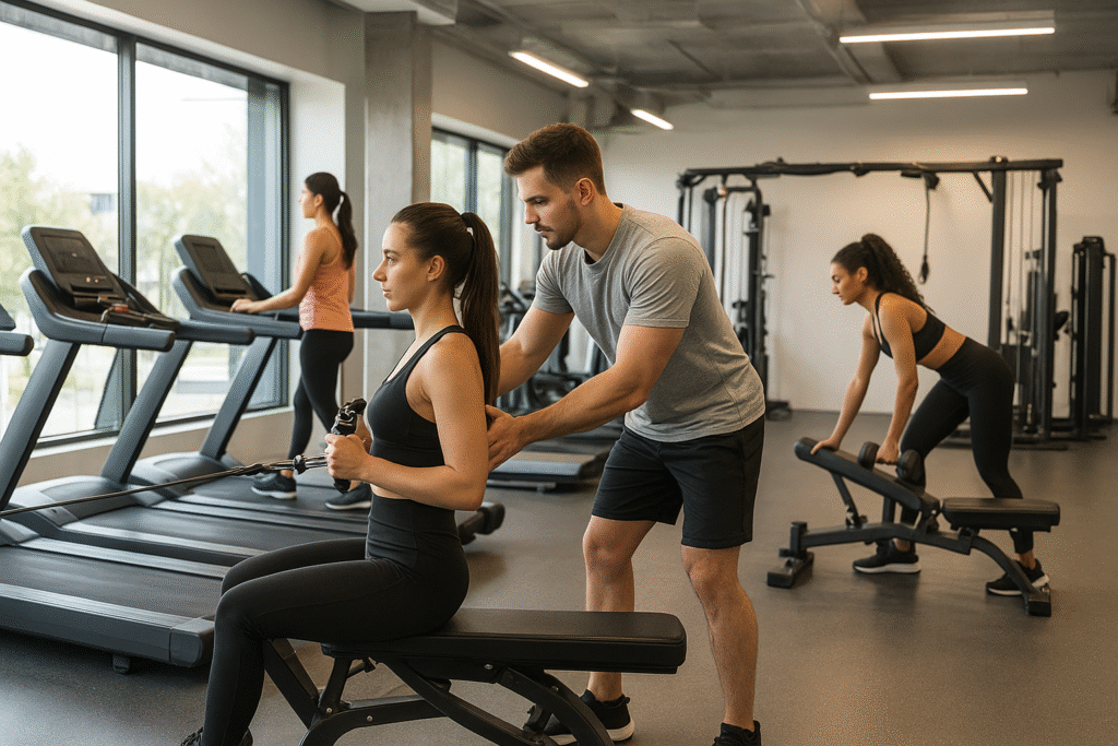 Ladies working out at Spark3fitness Center in Kammanahalli, Bangalore.